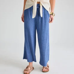 Sale Ladies Denim Plisse 3/4 Trouser Women Plissé | Plissé