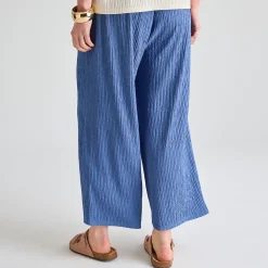 Sale Ladies Denim Plisse 3/4 Trouser Women Plissé | Plissé