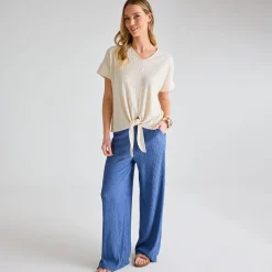 Clearance Ladies Denim Plisse Trouser Women Plissé | Plissé