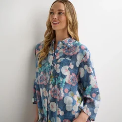 Online Ladies Denim Printed Button Through Shirt Women Shirts & Blouses