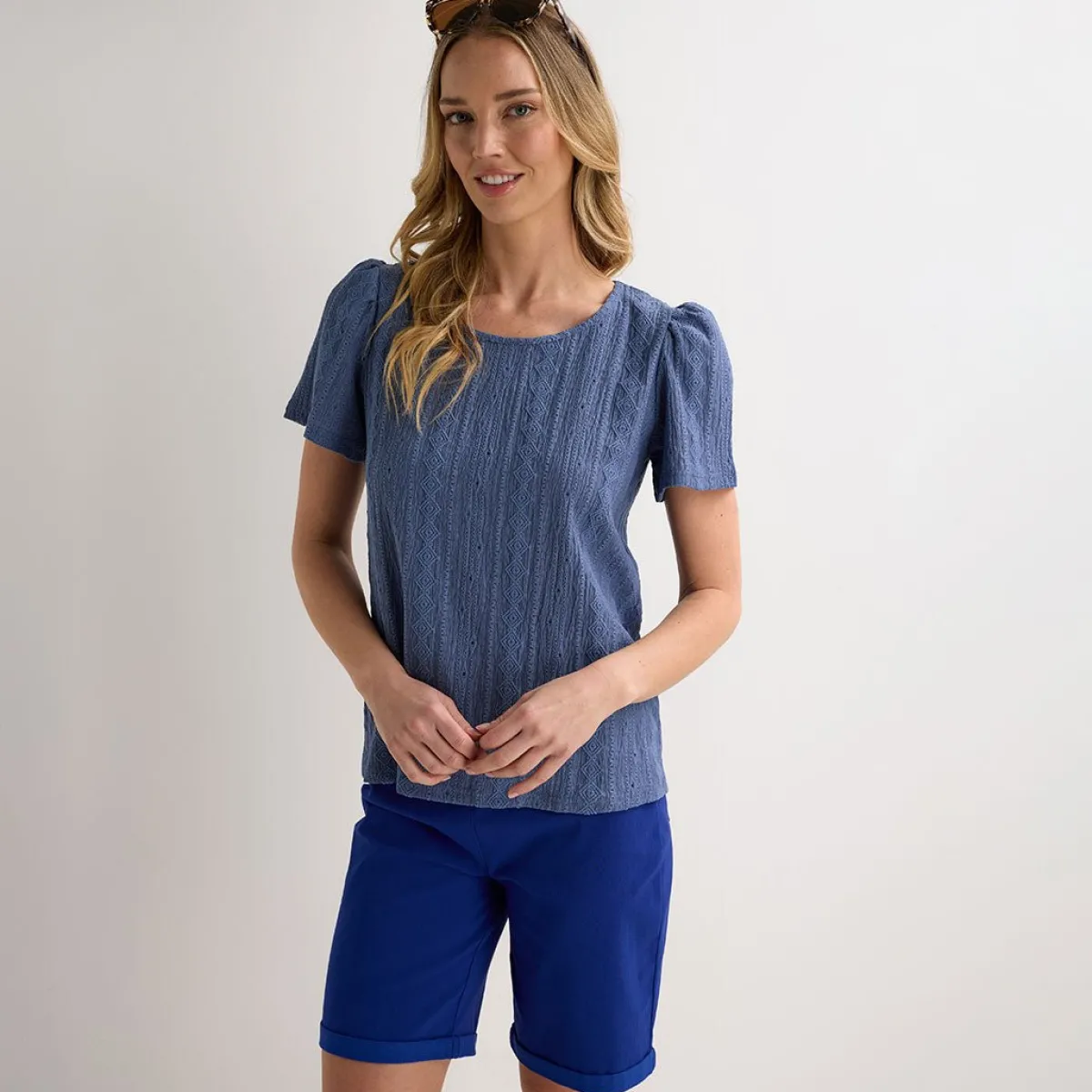 Outlet Ladies Denim Textured Top Women Dresses | Dresses