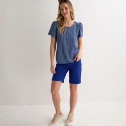 Outlet Ladies Denim Textured Top Women Dresses | Dresses