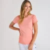 Best Ladies Desert Flower Crew Neck T-Shirt Women Basics | T-Shirts