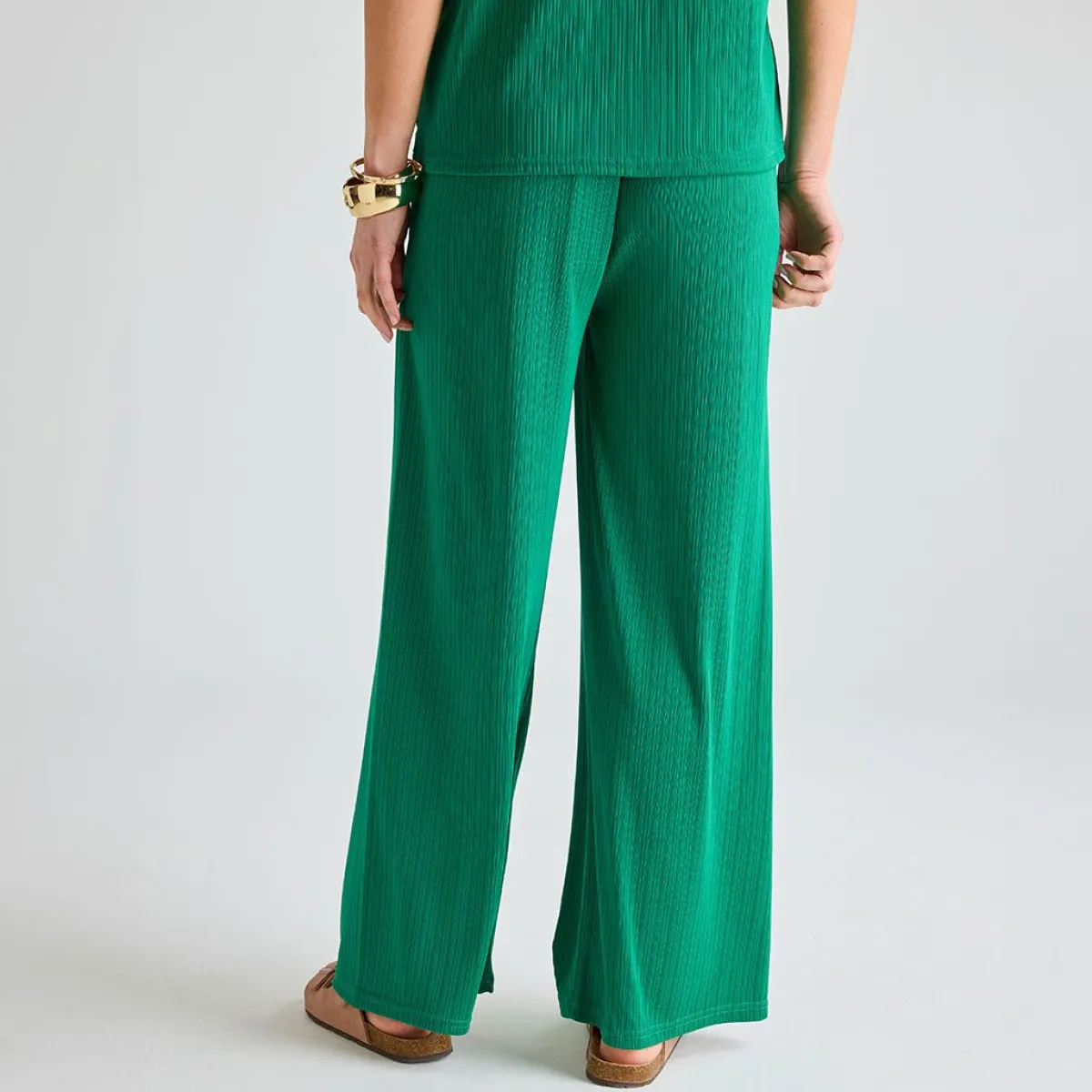Best Ladies Emerald Plisse Ribbed Trouser Women Plissé | Plissé