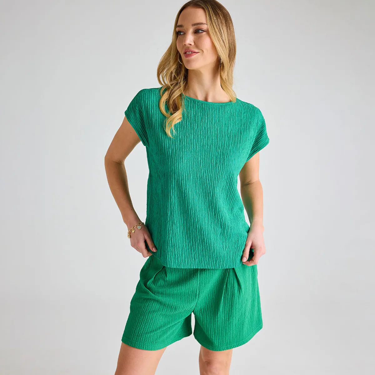 New Ladies Emerald Plisse Shorts Women Plissé | Plissé