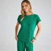 Clearance Ladies Emerald Ribbed Plisse Top Women Plissé | Plissé