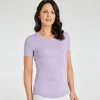 Outlet Ladies Essential Crew Neck Tee Lavender Women Basics
