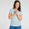Hot Ladies Essential Crew Neck Tee Light Blue Women Basics