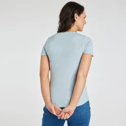 Hot Ladies Essential Crew Neck Tee Light Blue Women Basics