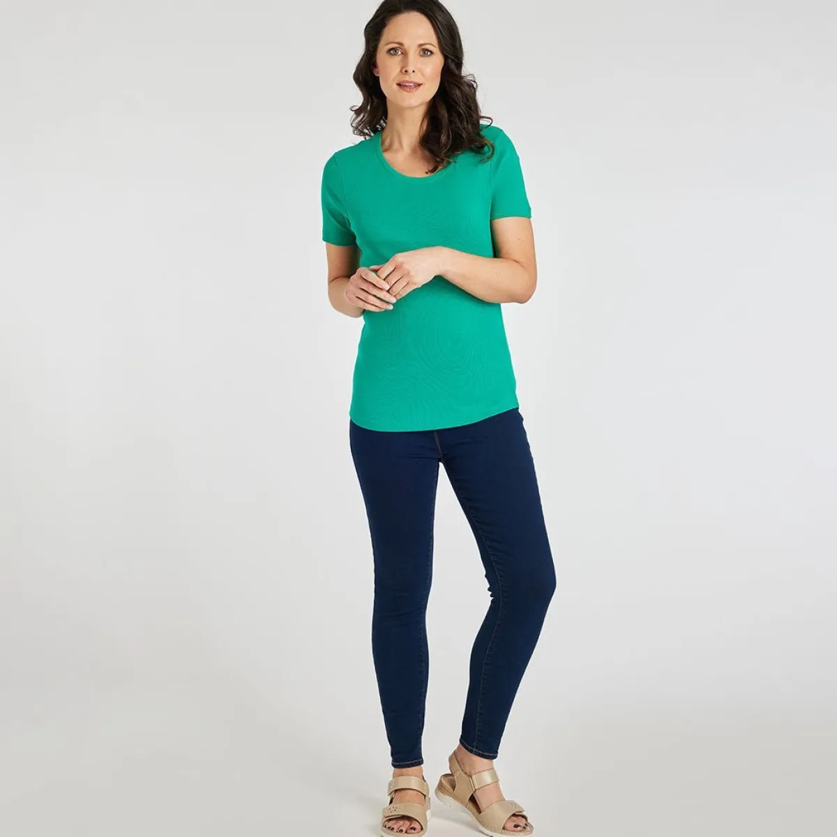 Online Ladies Essential Crew Neck Tee Emerald Women Basics | T-Shirts