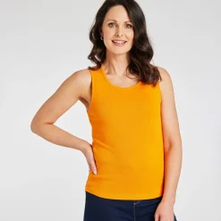 New Ladies Essential Crew Vest Tangerine Women Basics | Vests