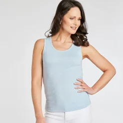 Discount Ladies Essential Crew Vest Light Blue Women Basics | Vests