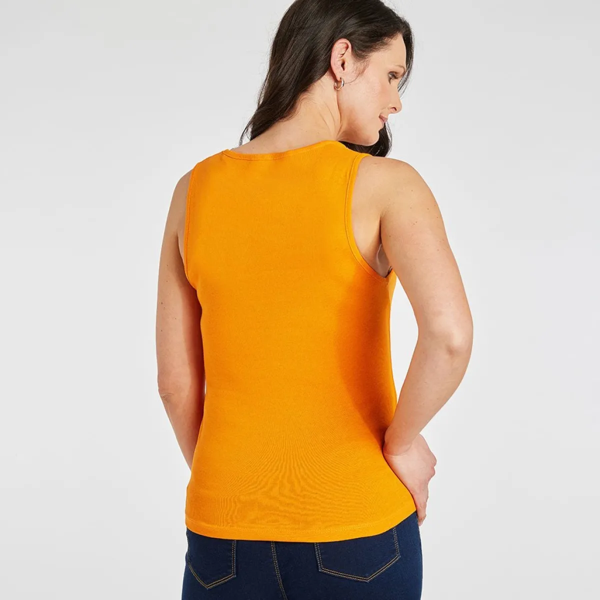 New Ladies Essential Crew Vest Tangerine Women Basics | Vests