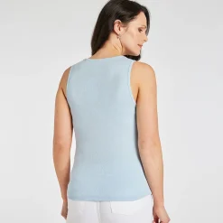 Discount Ladies Essential Crew Vest Light Blue Women Basics | Vests