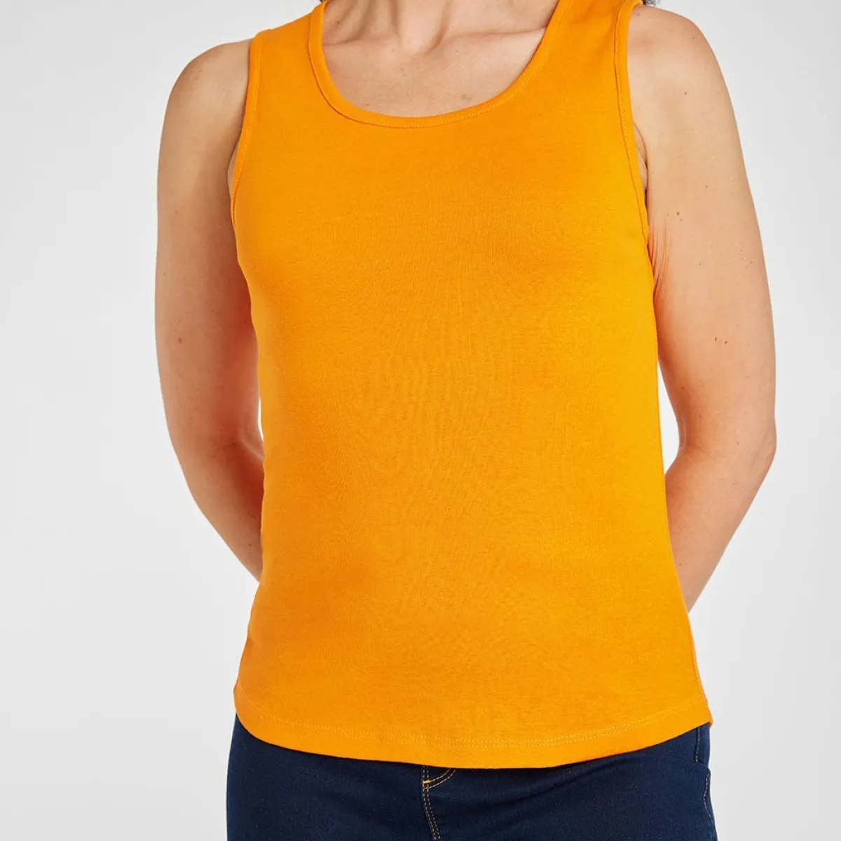 New Ladies Essential Crew Vest Tangerine Women Basics | Vests