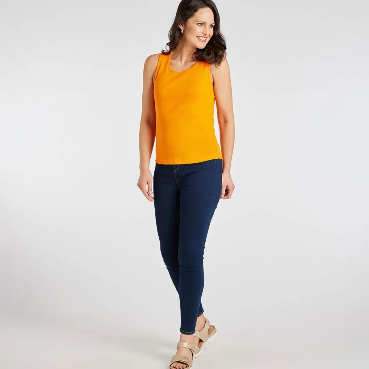 New Ladies Essential Crew Vest Tangerine Women Basics | Vests