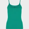 Outlet Ladies Essential Spaghetti Vest Emerald Women Basics | Vests