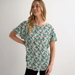 Clearance Ladies Floral Printed Viscose Top Women Tops