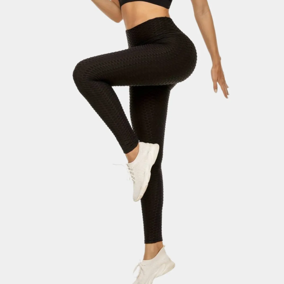 Best Ladies Honeycomb Ruched Leggings Women Activewear | Joggers & Leggings