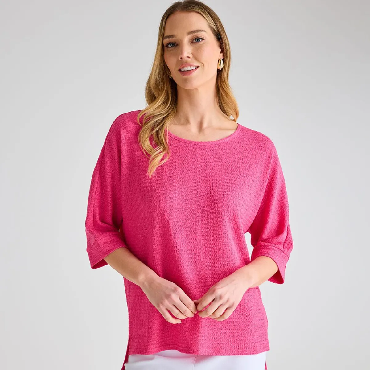 Outlet Ladies Hot 3/4 Sleeve Bubble Top Women Tops