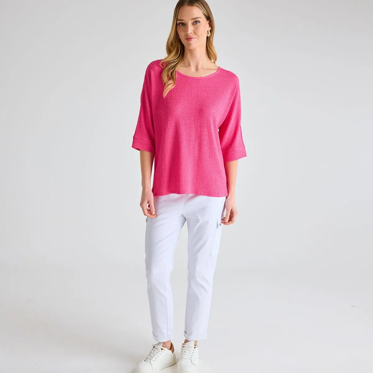 Outlet Ladies Hot 3/4 Sleeve Bubble Top Women Tops