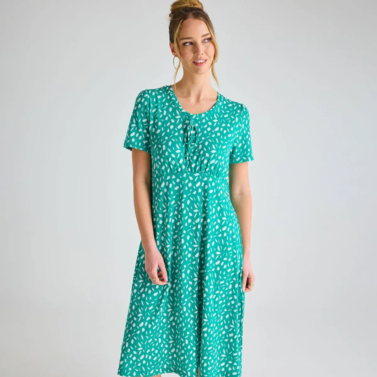 Best Ladies Jade Tie Scoop Neck Dress Women Dresses | Dresses