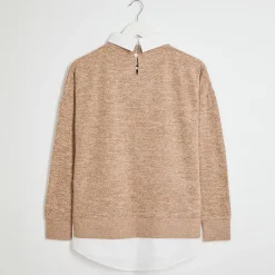 Outlet Ladies Jumper With Shirt Insert Women Knitwear | Knitwear