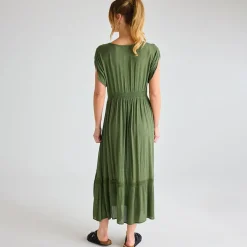 Discount Ladies V Neck Crinkle Dress Women Dresses | Dresses