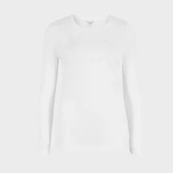 New Ladies Long Sleeve Stretch Crew Neck Top Women Basics | Longsleeves