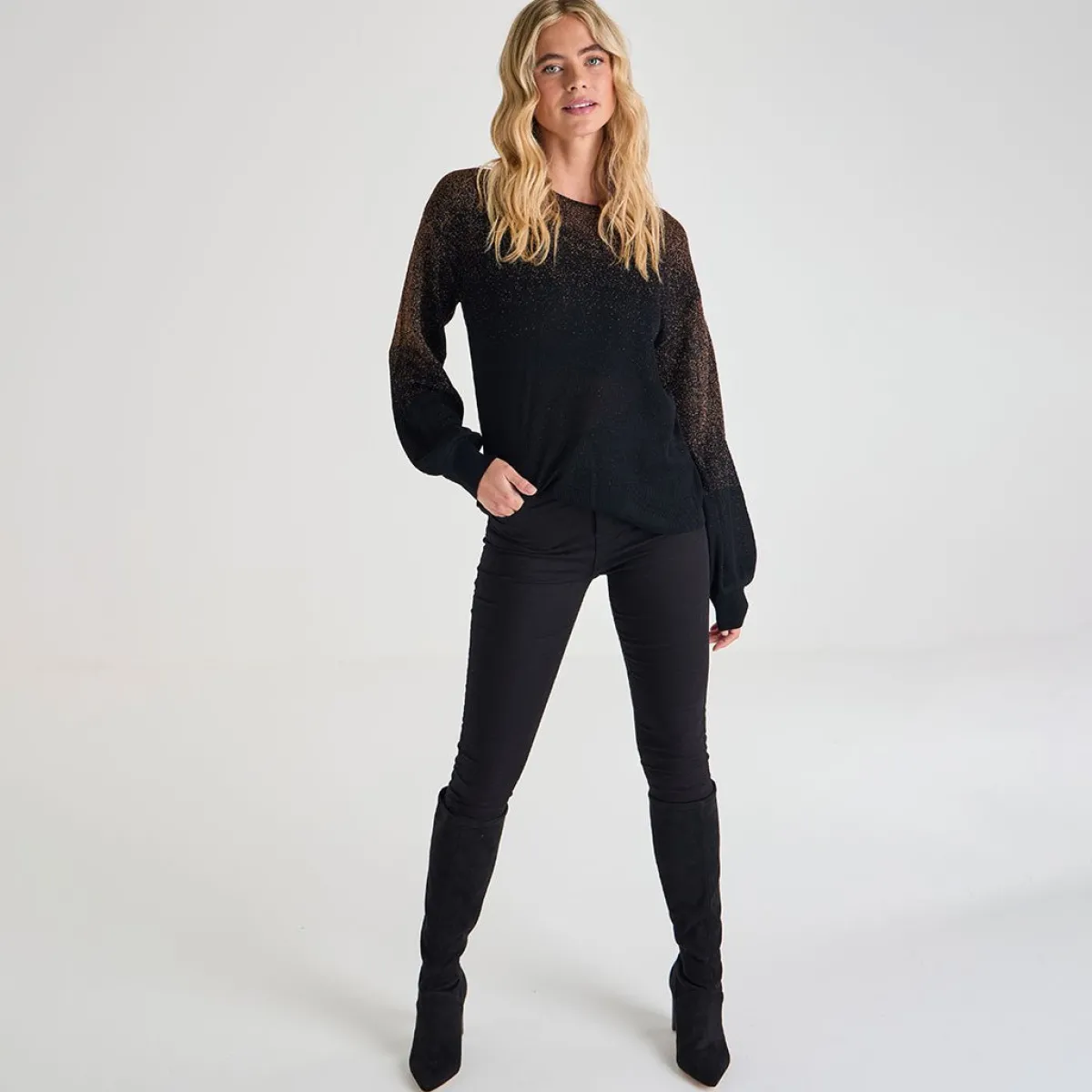 New Ladies Lurex Jumper Women Knitwear | Knitwear