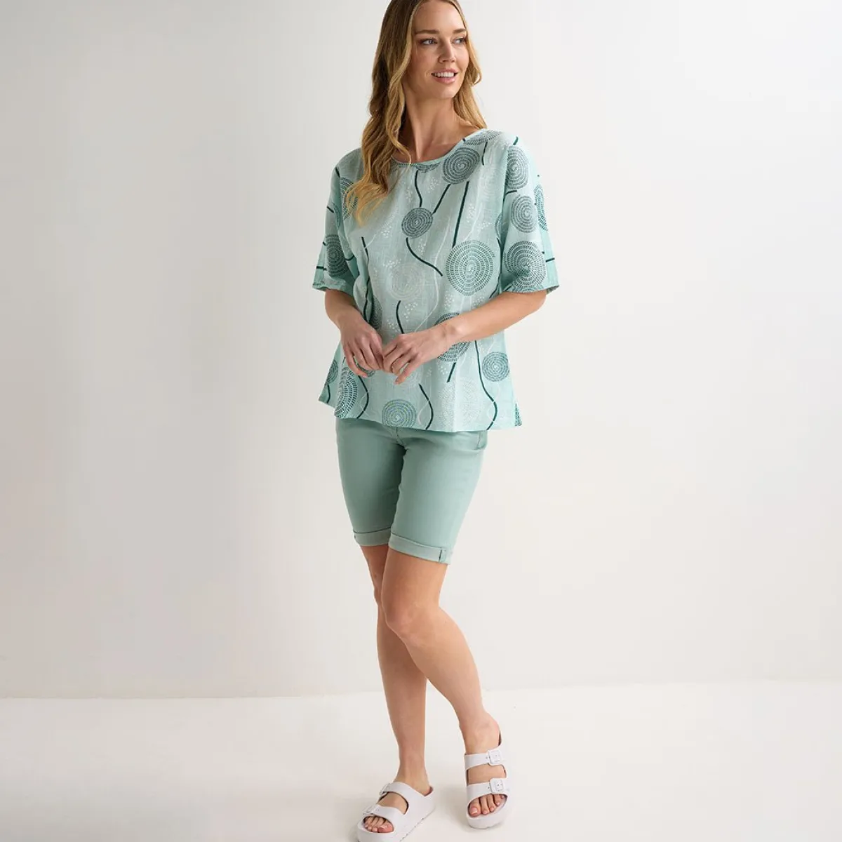 Hot Ladies Mint Denim Turn up Short Women Shorts