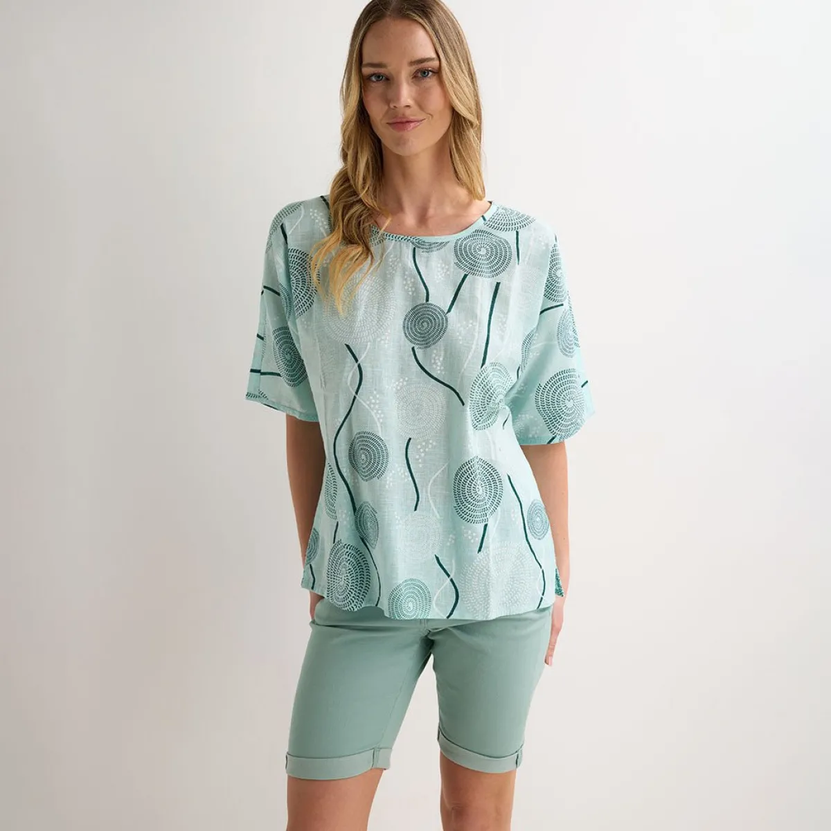 Hot Ladies Mint Denim Turn up Short Women Shorts