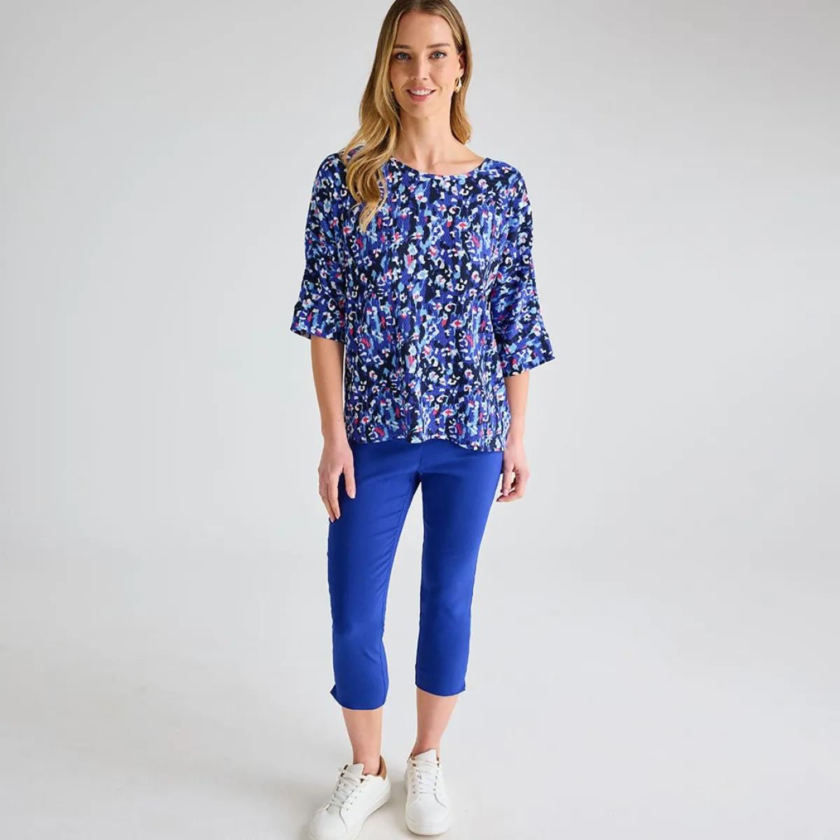 Discount Ladies Animal 3/4 Sleeve Bubble Top Women Tops