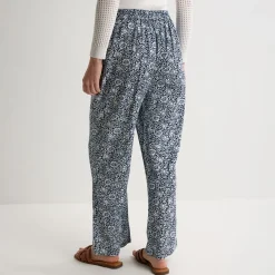 Clearance Ladies Flower Printed Linen Trousers Women Trousers | Linen