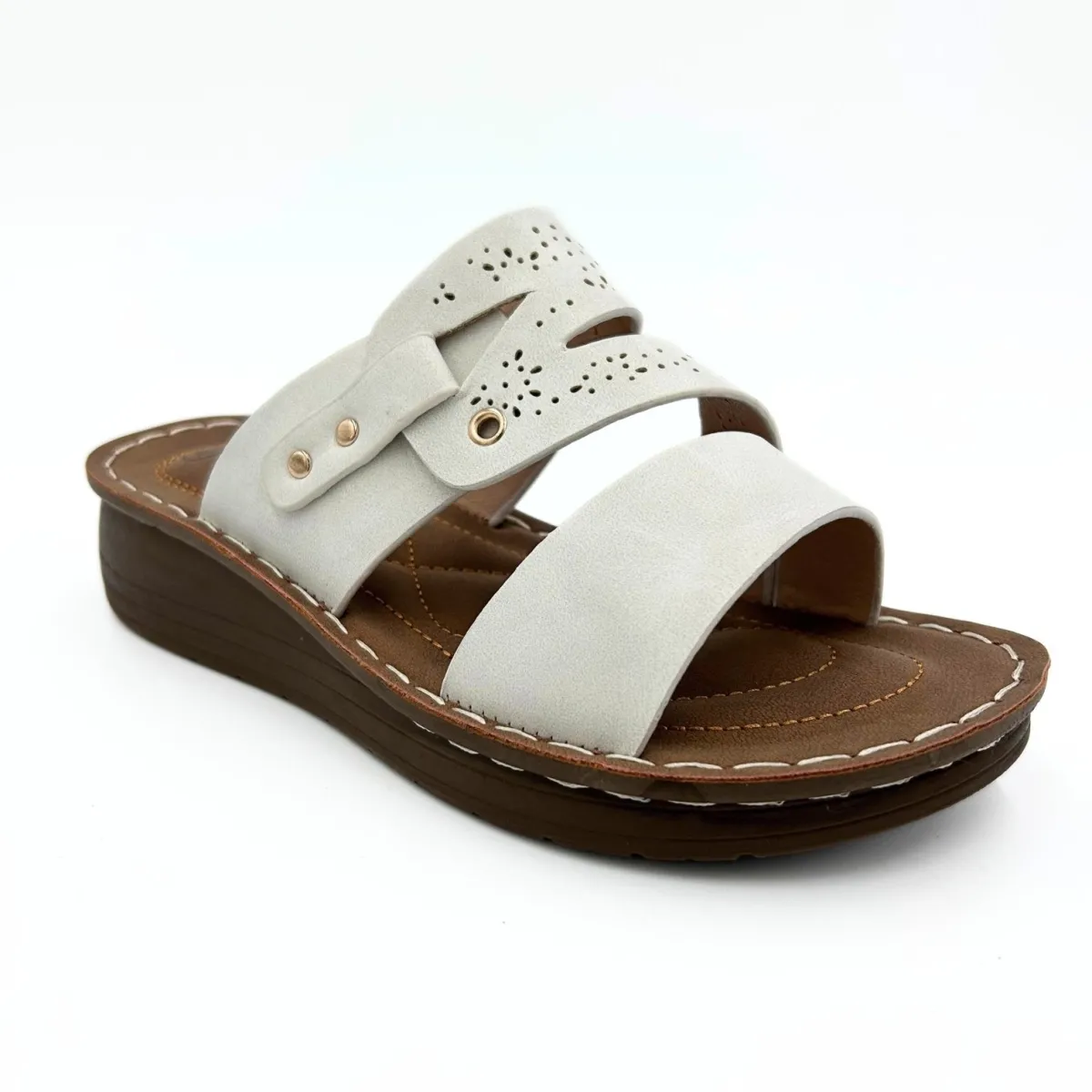 New Ladies Nude Studded Mule Women Footwear