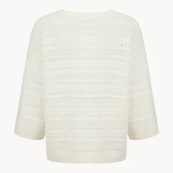 Outlet Ladies Off White 3/4 Sleeve Jumper Women Knitwear | Knitwear