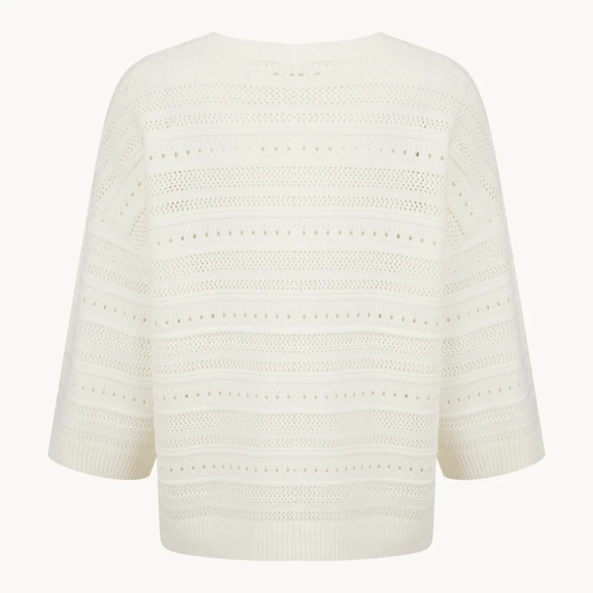 Outlet Ladies Off White 3/4 Sleeve Jumper Women Knitwear | Knitwear
