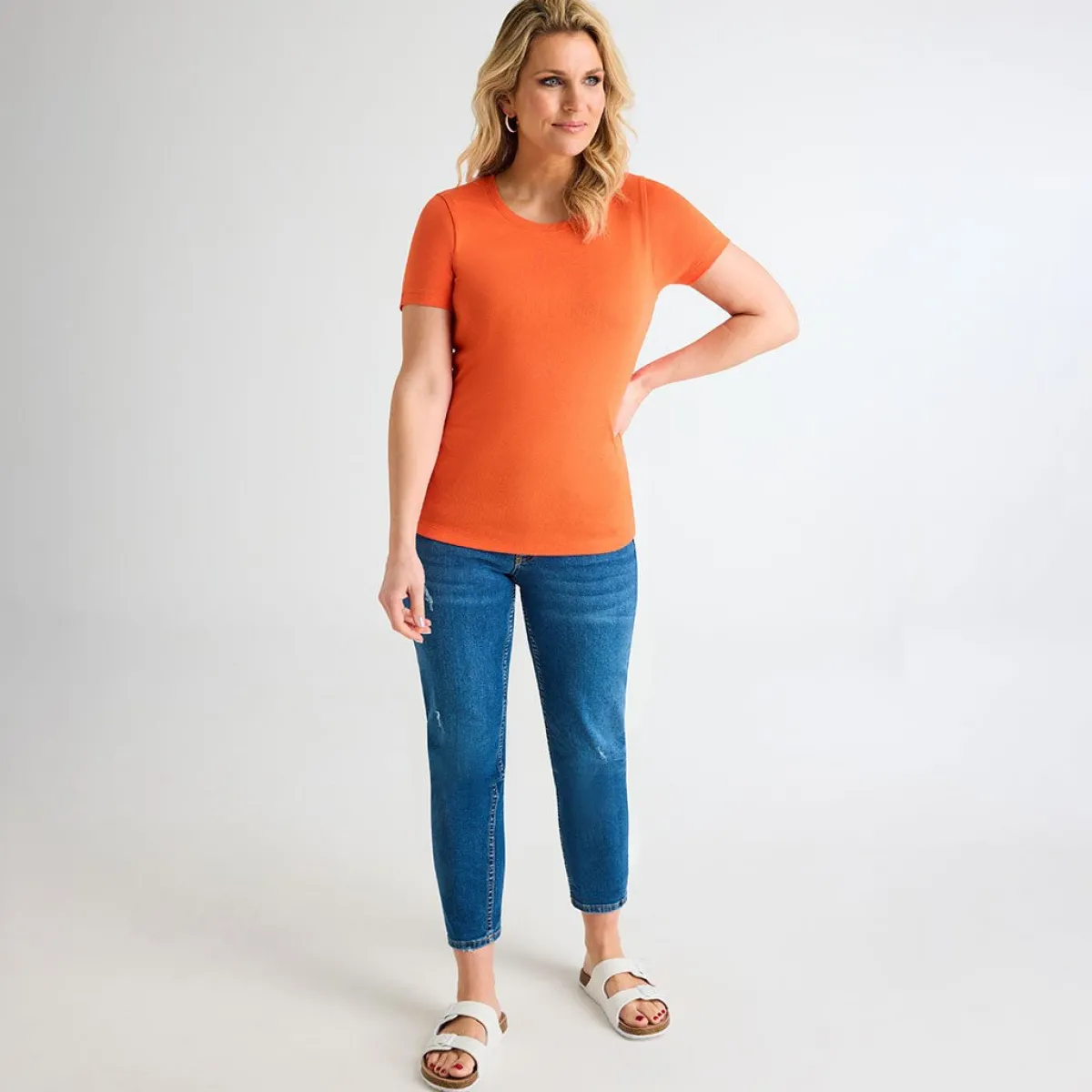 Outlet Ladies ade Crew Neck T-Shirt Women Basics | T-Shirts