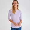 Sale Ladies Pastel 3/4 Sleeve Slash Neck Top Women Basics | Longsleeves