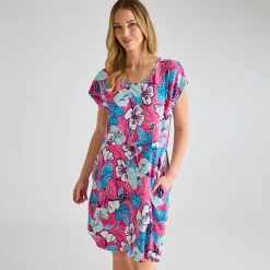 New Ladies Floral Cap Sleeve Printed Dress Women Dresses | Dresses