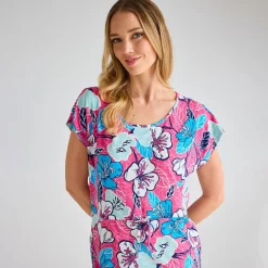 New Ladies Floral Cap Sleeve Printed Dress Women Dresses | Dresses