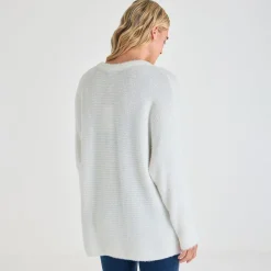 Fashion Ladies Ribbed Eyelash Batwing Jumper Women Knitwear | Knitwear