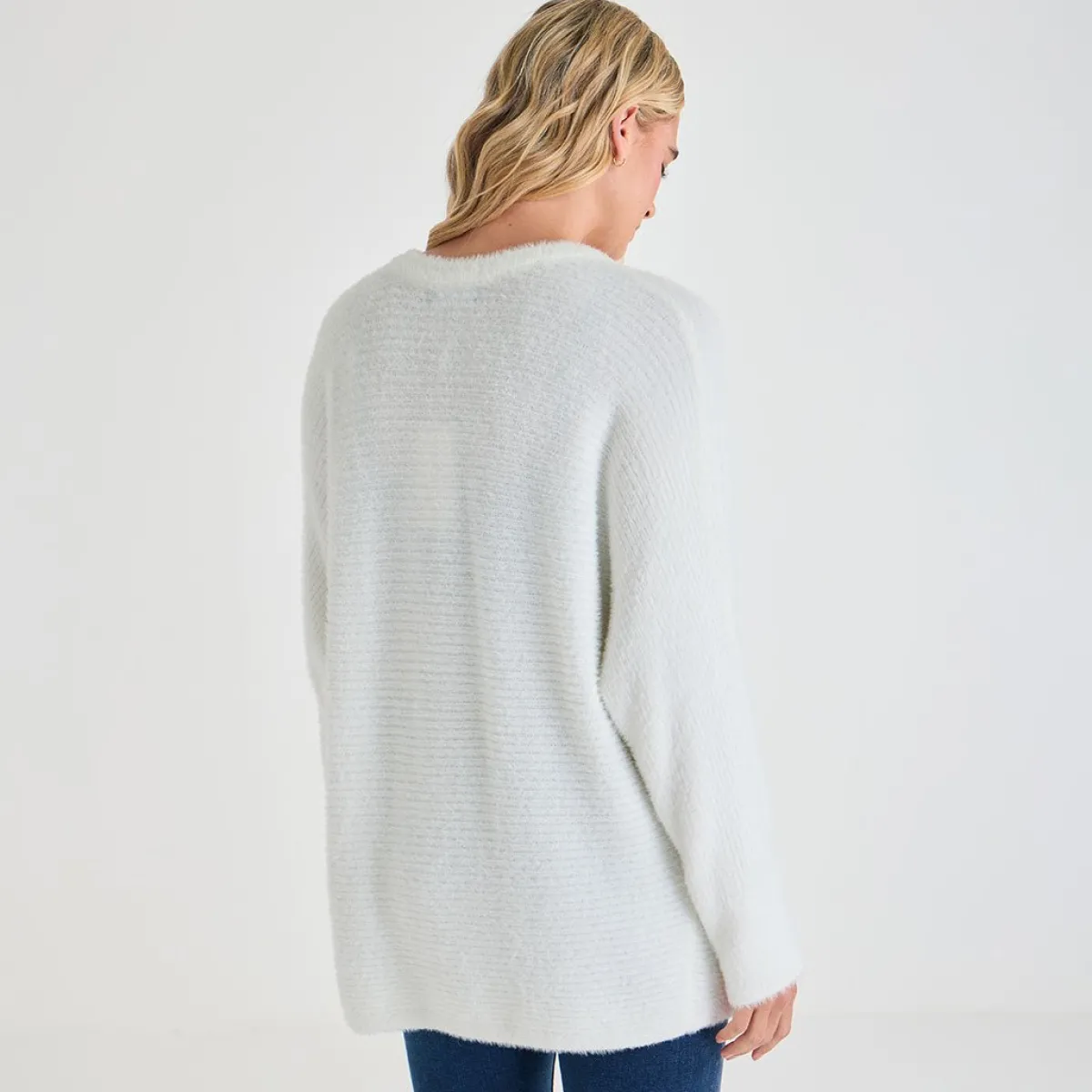 Fashion Ladies Ribbed Eyelash Batwing Jumper Women Knitwear | Knitwear