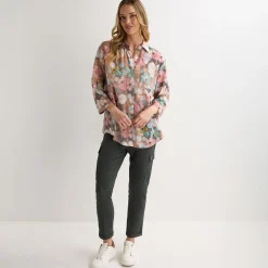 Hot Ladies Stone Printed Button Through Shirt Women Shirts & Blouses