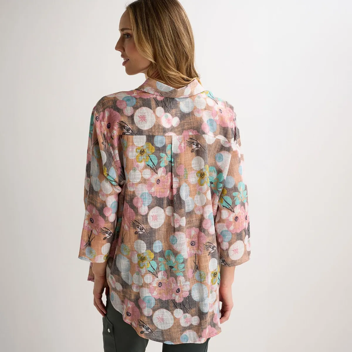 Hot Ladies Stone Printed Button Through Shirt Women Shirts & Blouses