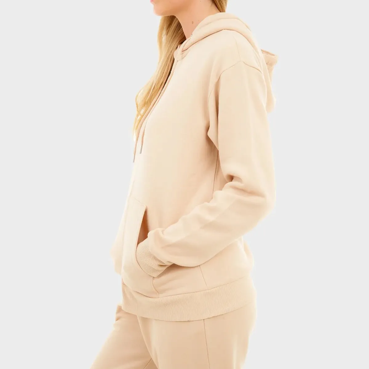 Fashion Ladies Stone Zip Through Hoodie Women Hoodies & Sweatshirts