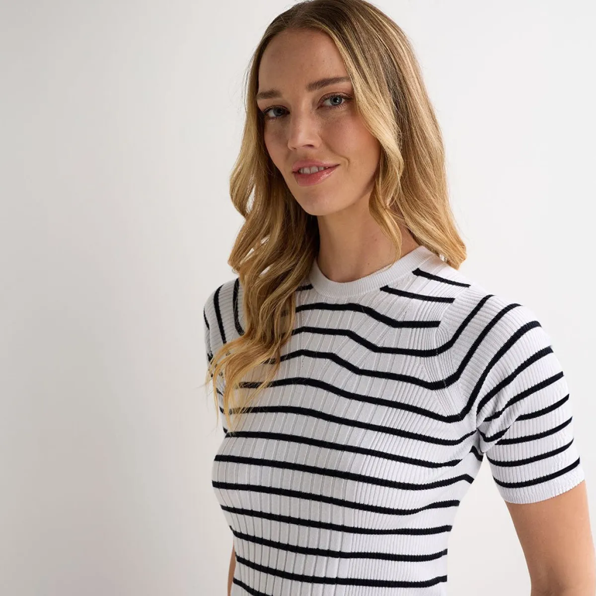 Fashion Ladies Striped Ribbed Jumper Women Knitwear | Knitwear
