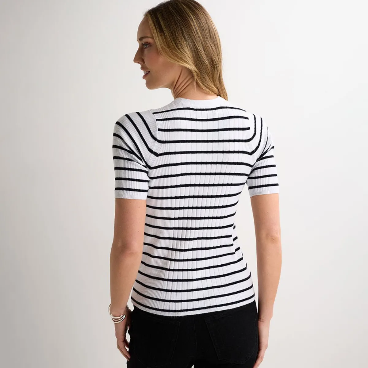 Fashion Ladies Striped Ribbed Jumper Women Knitwear | Knitwear