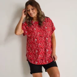 New Ladies Turn Back Cuff Top Women Tops
