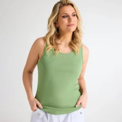 New Ladies Watercress Crew Neck Vest Women Basics | Vests